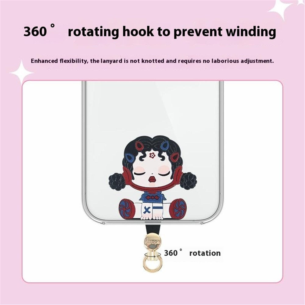 Insert Plate for Mobile Strap - Cartoon Design - White Cat