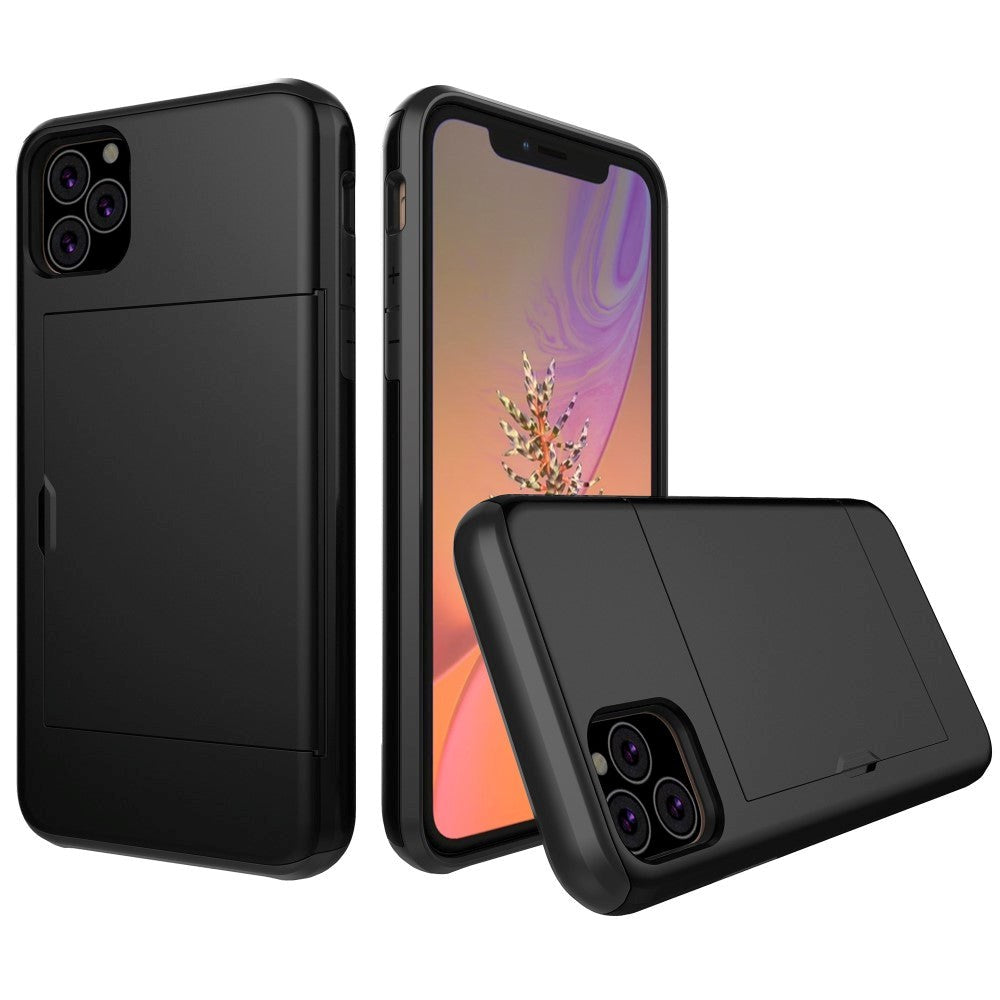 iPhone 11 Hybrid Tough Case w. Card Holder Black