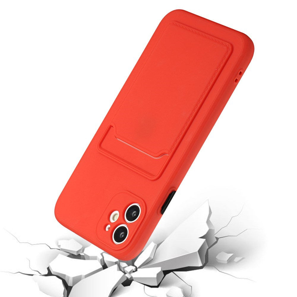 EIDERWOOD iPhone 12 Mini Flexible Plastic Case with Cardholder - Red