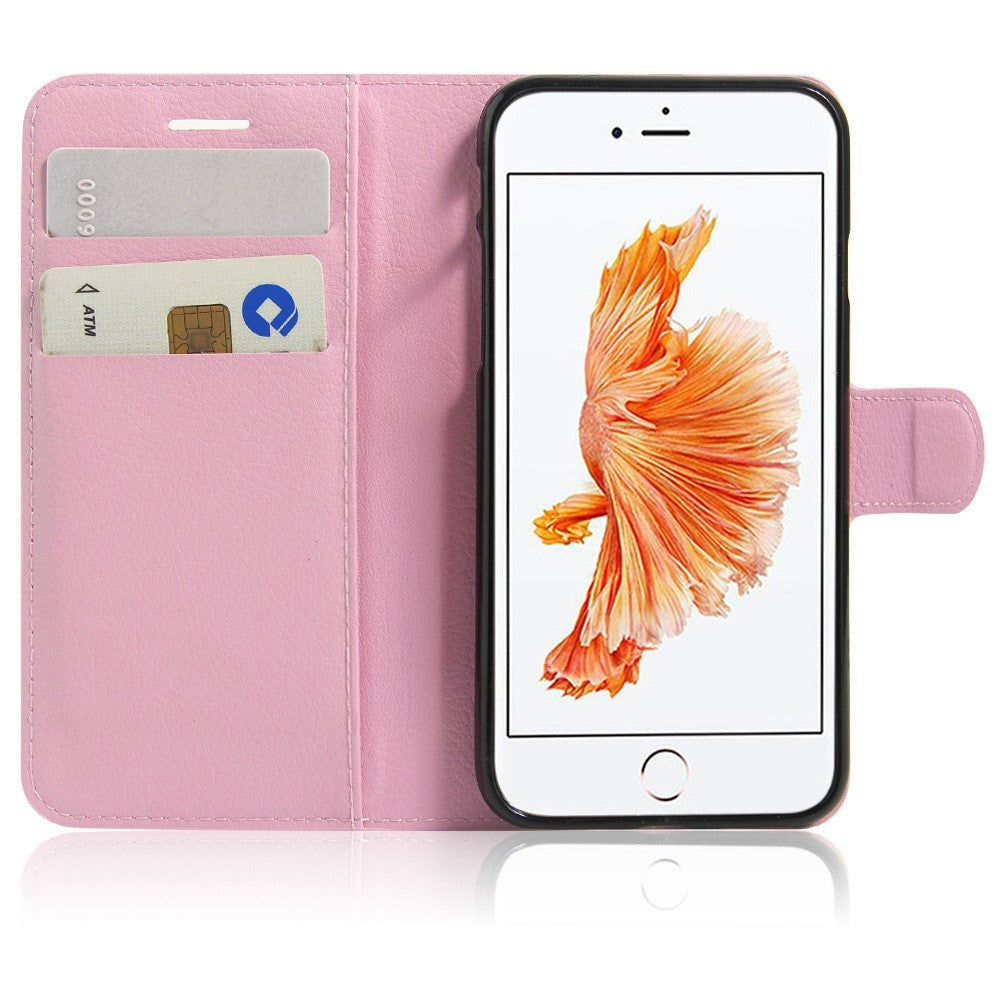 iPhone SE (2022 / 2020) / 8 / 7 Phone Wallet Case Soft Pouch Leather Pink