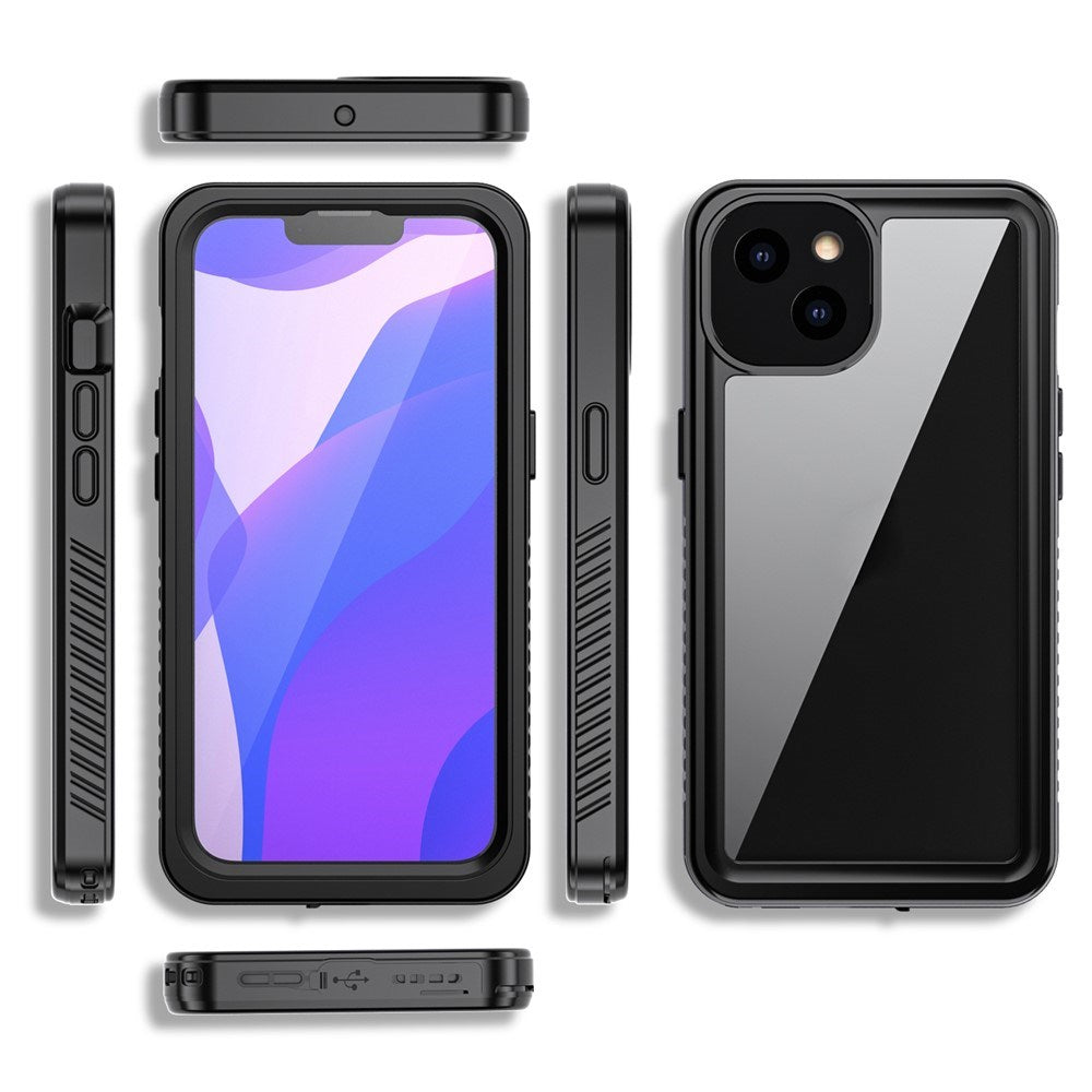 iPhone 13 IP68 Dust & Waterproof Case - Transparent / Black