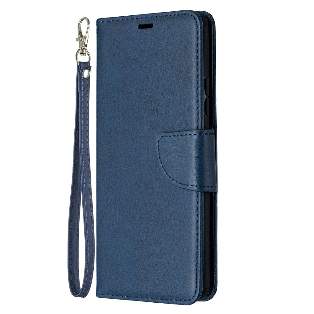 EIDERWOOD Samsung Galaxy A42 (5G) Faux Leather Flip Case with Strap - Blue