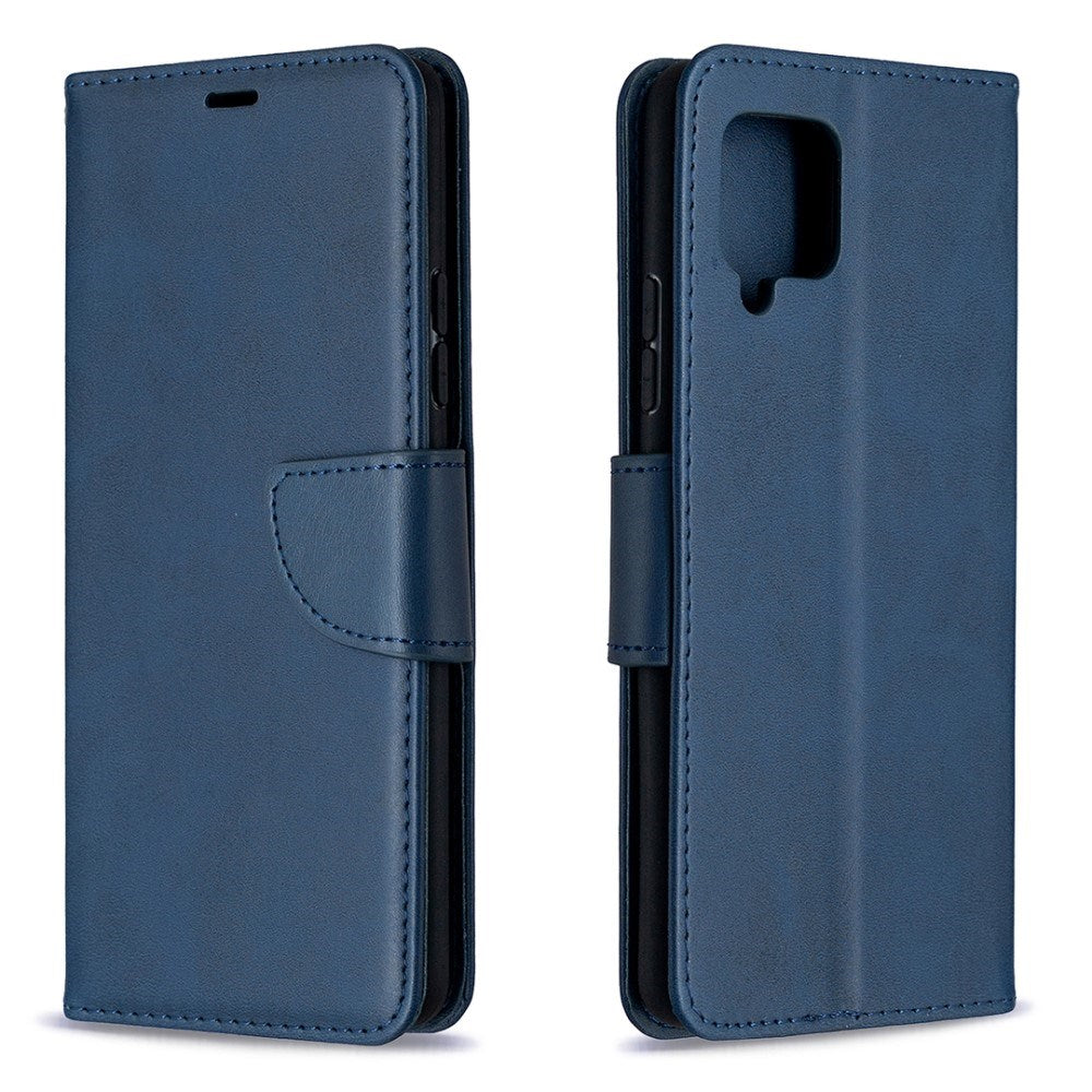 EIDERWOOD Samsung Galaxy A42 (5G) Faux Leather Flip Case with Strap - Blue