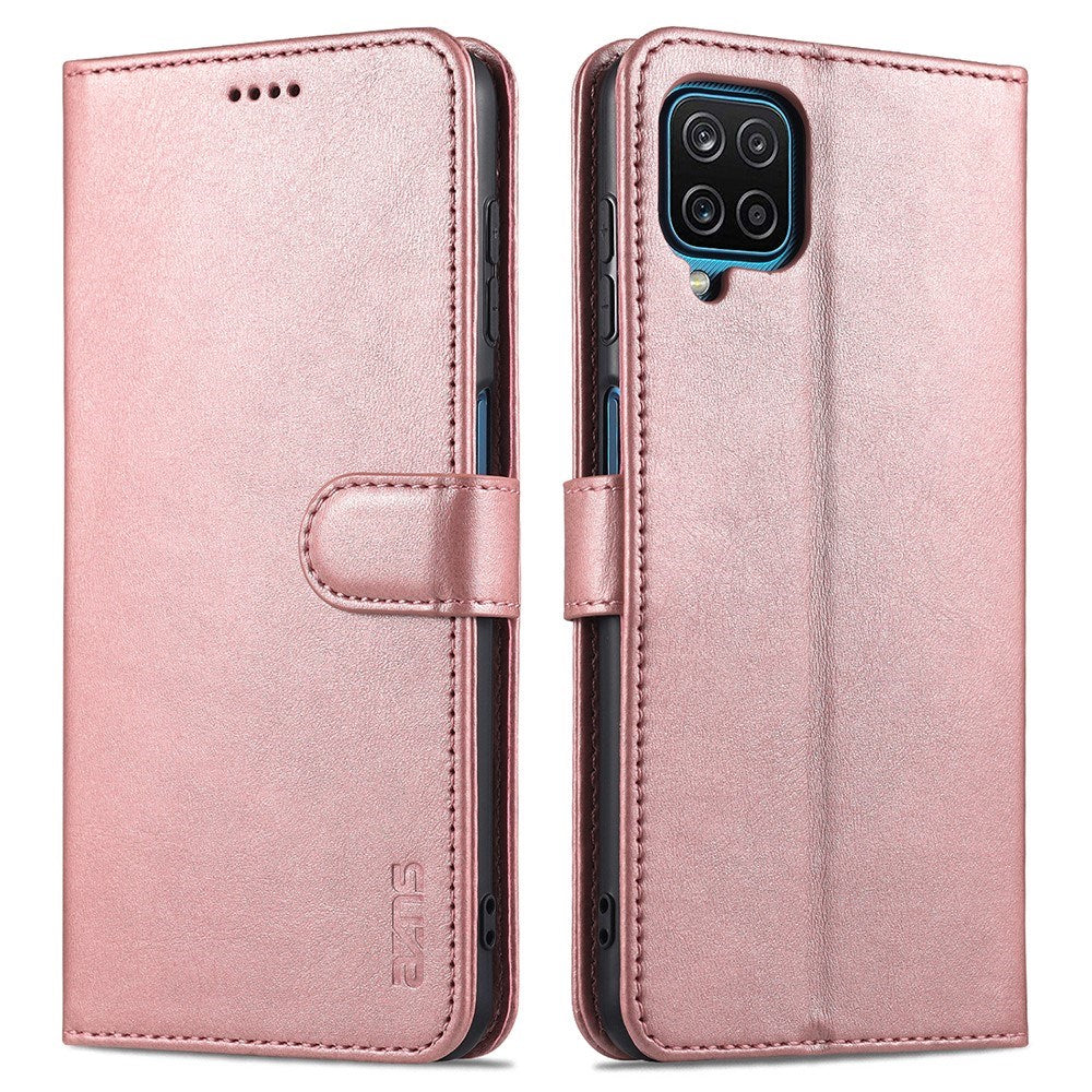 EIDERWOOD Samsung Galaxy A12 Faux Leather Flip Case with Cardholder & Stand Function - Rose Gold