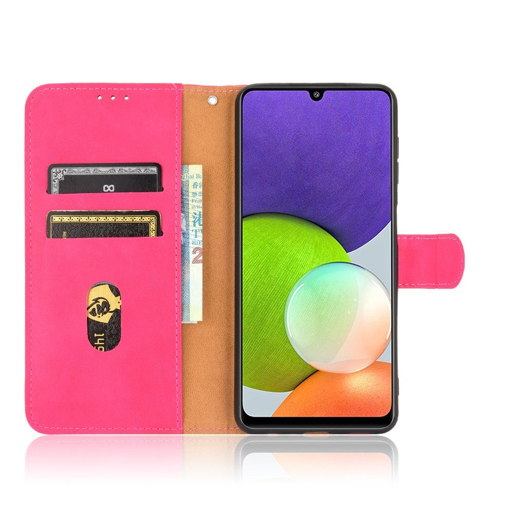 EIDERWOOD Samsung Galaxy A22 (4G) Faux Leather Flip Case with Cardholder & Stand Function - Pink