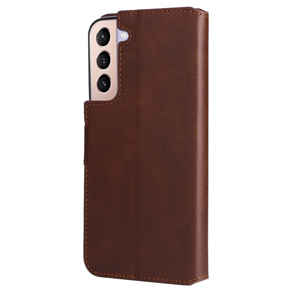 EIDERWOOD Samsung Galaxy S22+ (Plus) Faux Leather Flip Case with Cardholder & Stand Function - Brown