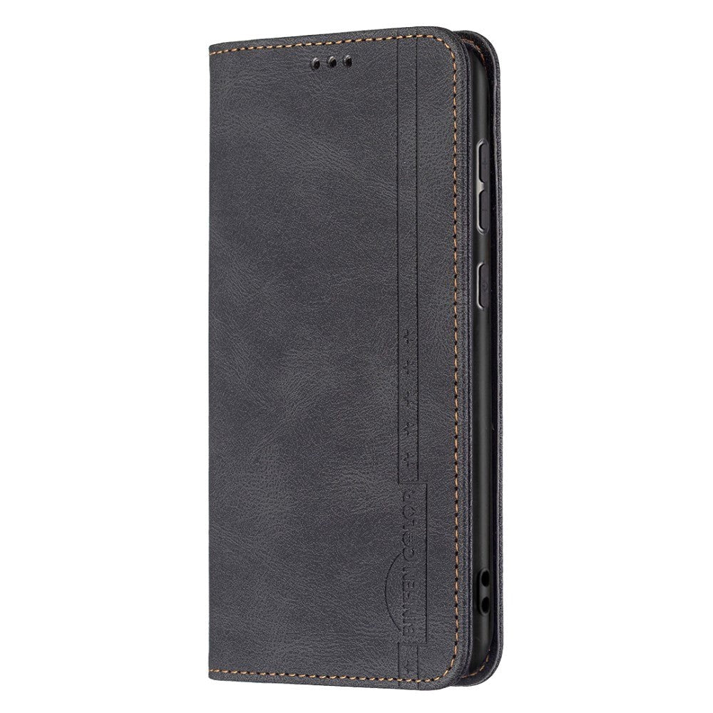 Samsung Galaxy A73 (5G) Binfen Soft Leather Wallet Case - Integrated Magnet - Black