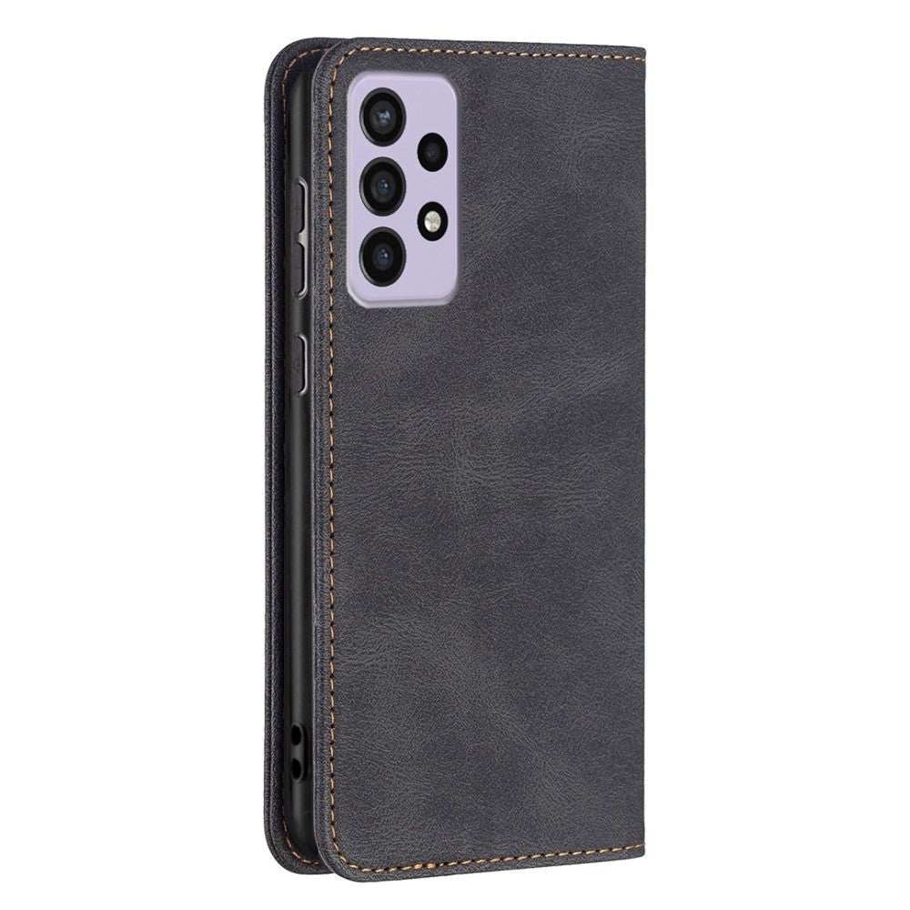 Samsung Galaxy A73 (5G) Binfen Soft Leather Wallet Case - Integrated Magnet - Black