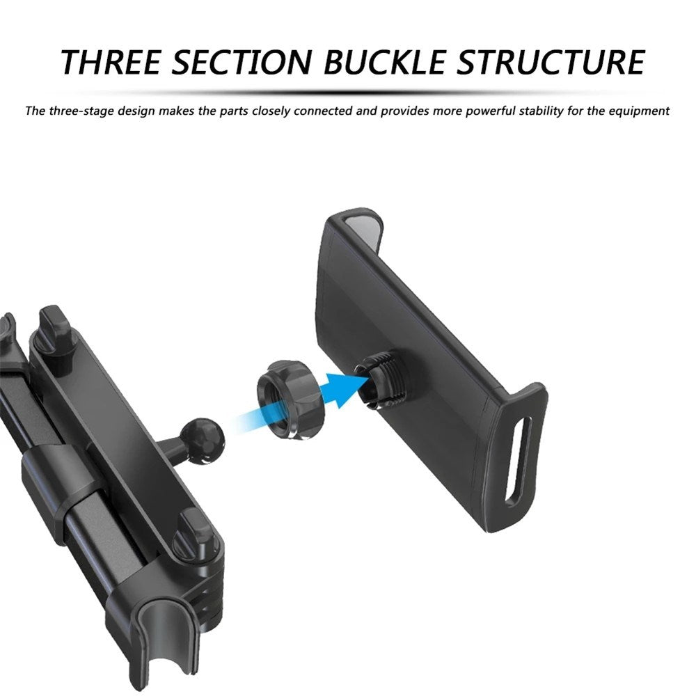 Backseat Car Mount For The Car's Headrest - Max Phone: 195mm x 100mm - Black