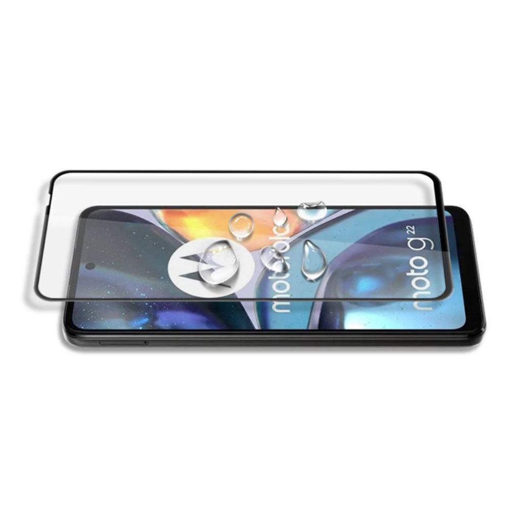 Motorola Moto G22 Full Fit Tempered Screen Protector Glass - Transparent / Black