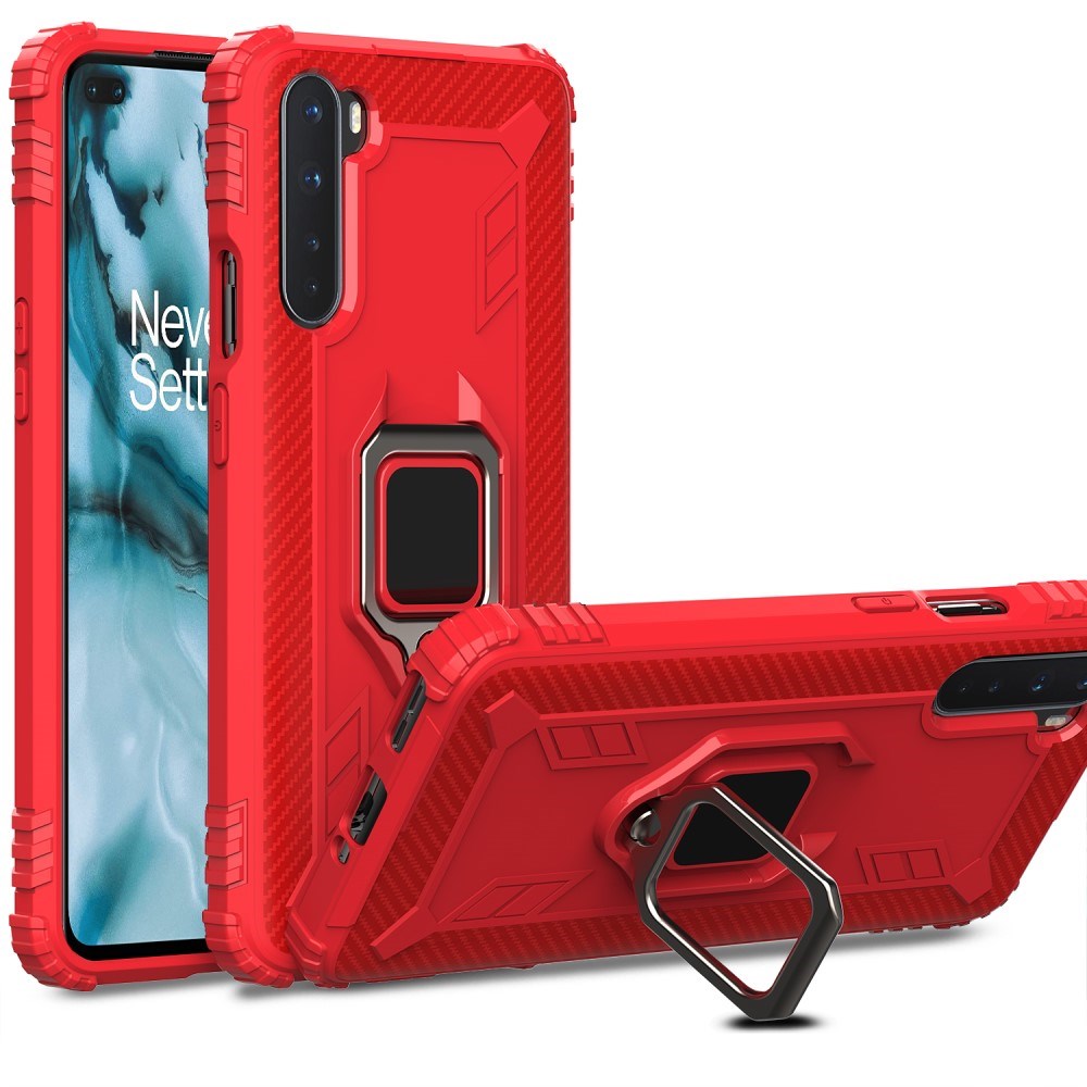 EIDERWOOD OnePlus North Case with Magnetic Ring Kickstand - Red