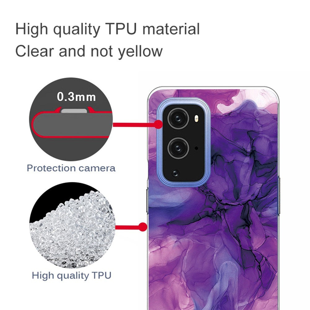 EIDERWOOD OnePlus 9 Pro Flexible Plastic Case with Marble Design - Purple
