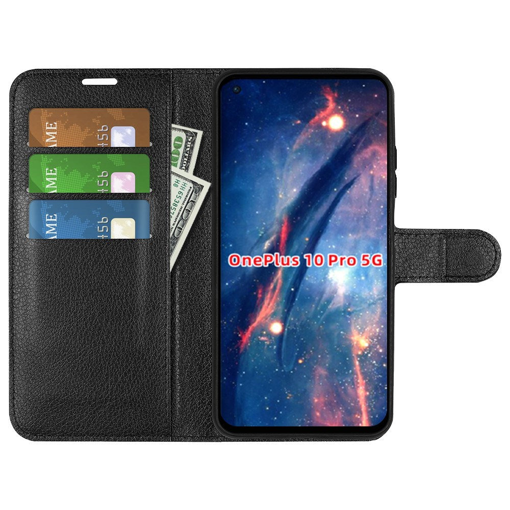 EIDERWOOD OnePlus 10 Pro Faux Leather Flip Case with Cardholder & Stand Function - Black