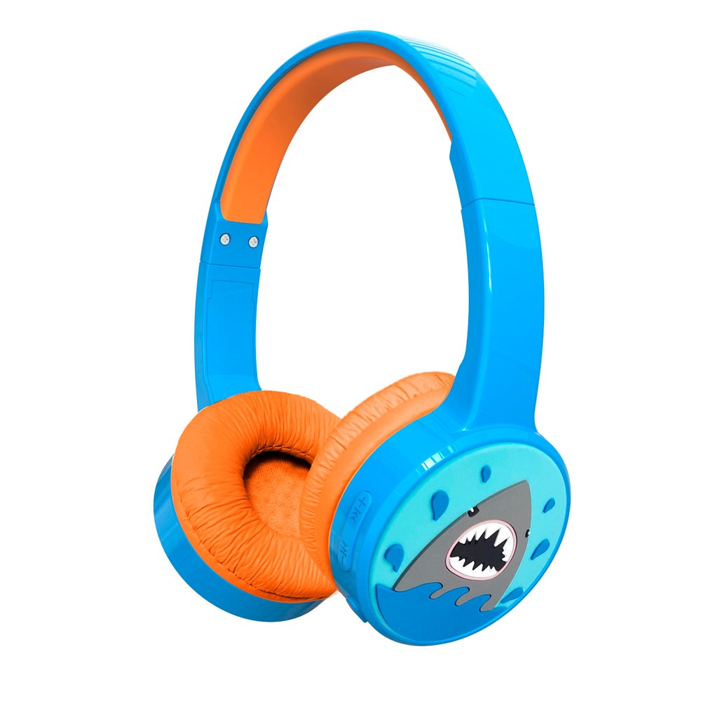 Denver Wireless On-Ear Headphones for Kids - Sound Limiting - Blue / Orange