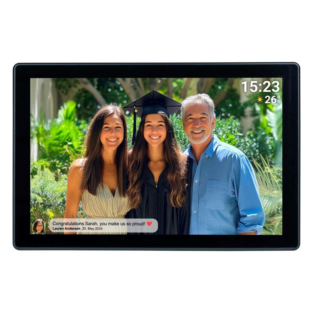 Denver Digital WiFi Photo Frame with Rechargeable Battery - Frameo Photo Software - Black