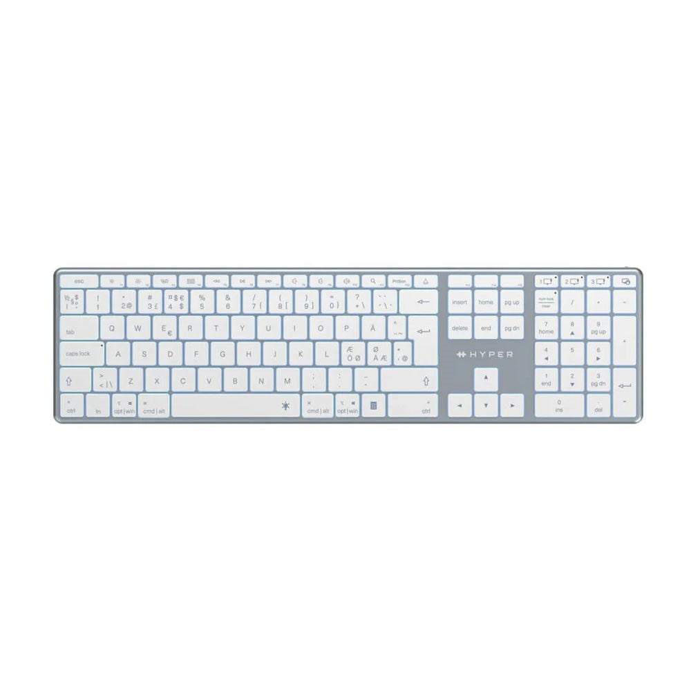 Hyper Hyperspace Bluetooth Keyboard with Nordic Layout - White