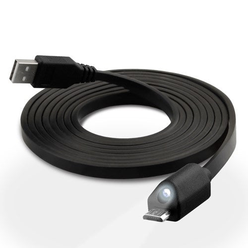Naztech Micro-USB Cable with Light 1.8m - Black
