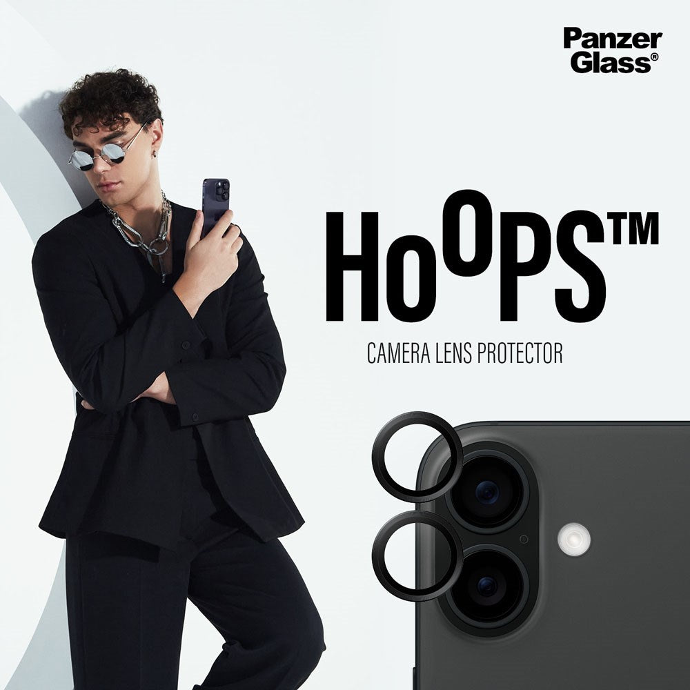 iPhone 16 / 16 Plus PanzerGlass Hoops - Camera Protection - Transparent / Black
