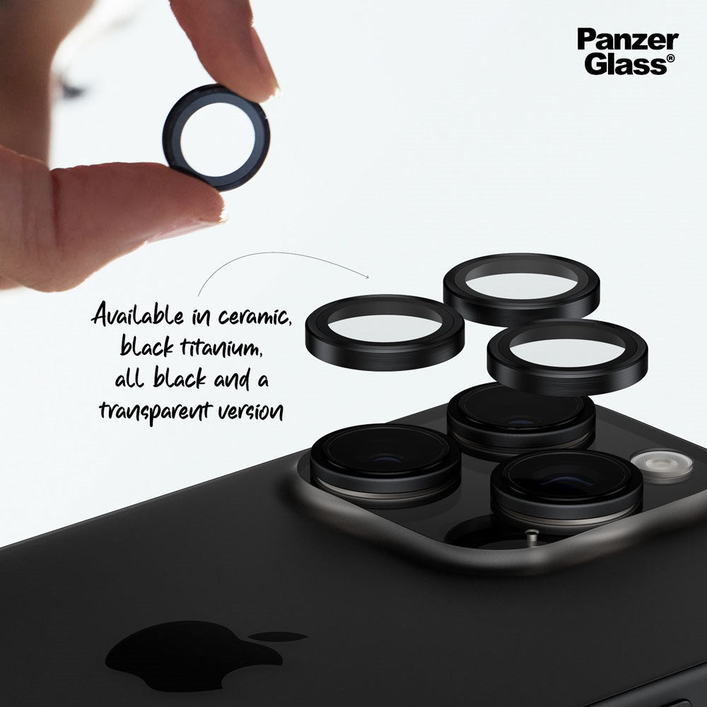 iPhone 16 Pro / 16 Pro Max PanzerGlass Hoops - Camera Protection - Transparent / Black