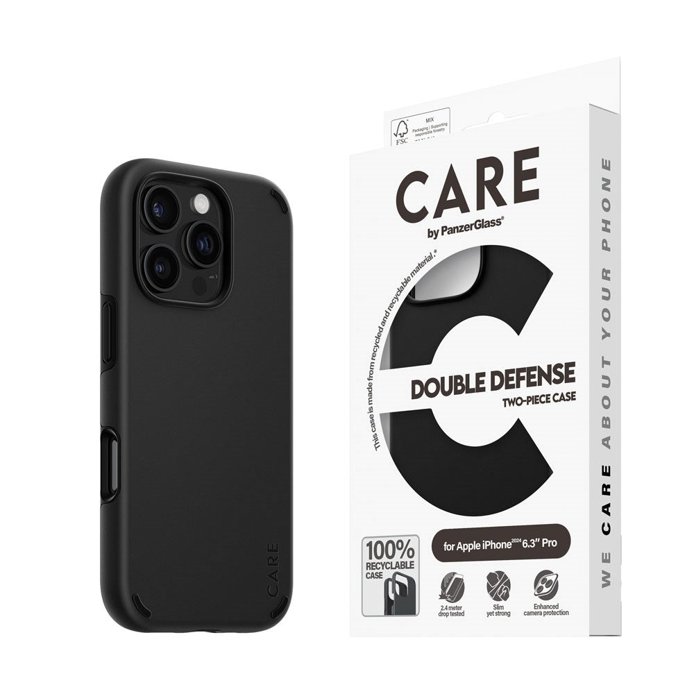 CARE by PanzerGlass iPhone 16 Pro Feature Double Defence Case - Black