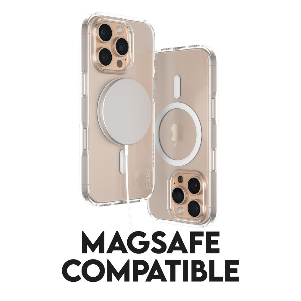 CARE by PanzerGlass iPhone 16 Pro FLAGSHIP Urban Combat Case - MagSafe Compatible - Transparent / White