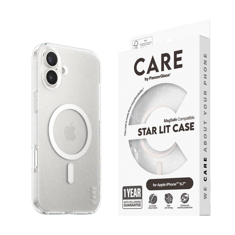 CARE by PanzerGlass iPhone 16 Plus FLAGSHIP Urban Combat Case - MagSafe Compatible - Star Lit / White