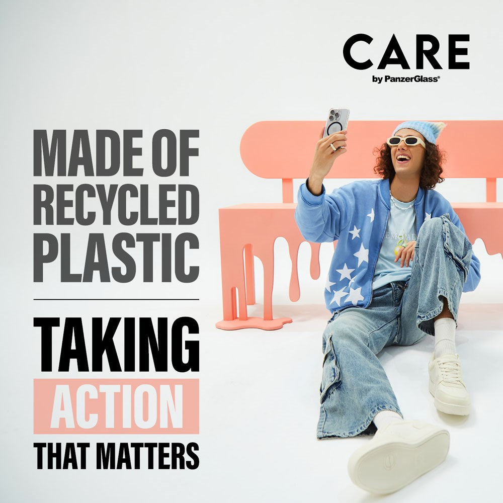 CARE by PanzerGlass iPhone 16 FLAGSHIP Urban Combat Case - MagSafe Compatible - Transparent / Black