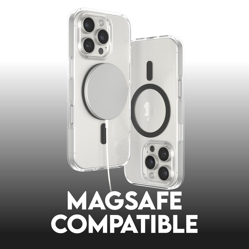 CARE by PanzerGlass iPhone 16 Pro FLAGSHIP Urban Combat Case - MagSafe Compatible - Transparent / Black