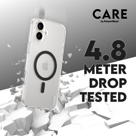 CARE by PanzerGlass iPhone 16 Plus FLAGSHIP Urban Combat Case - MagSafe Compatible - Transparent / Black