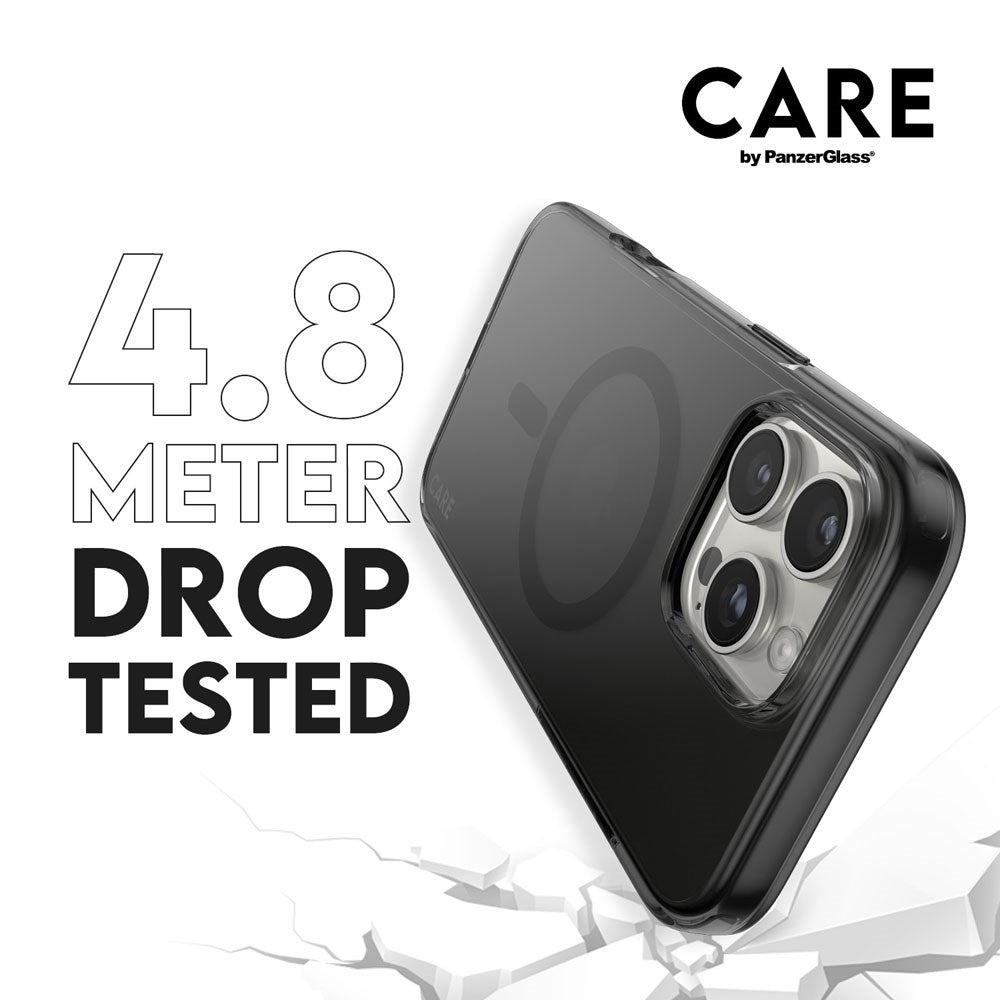 CARE by PanzerGlass iPhone 16 Pro FLAGSHIP Urban Combat Case - MagSafe Compatible - Smokey / Black