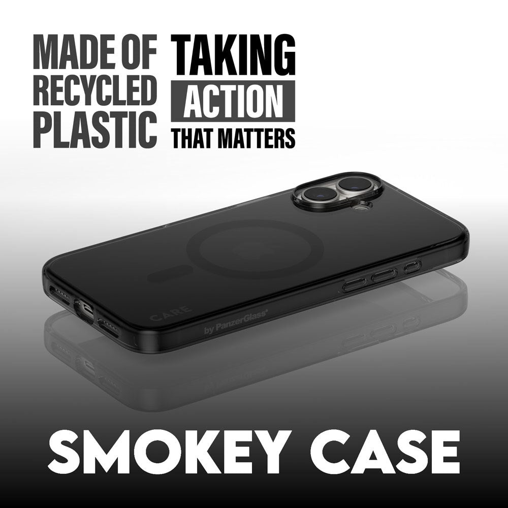 CARE by PanzerGlass iPhone 16 Plus FLAGSHIP Urban Combat Case - MagSafe Compatible - Smokey / Black