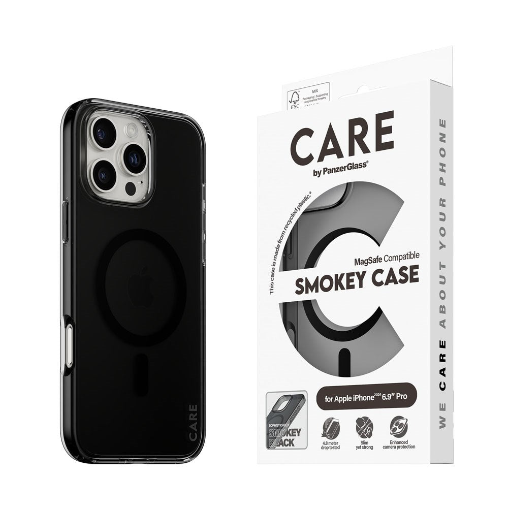 CARE by PanzerGlass iPhone 16 Pro Max FLAGSHIP Urban Combat Case - MagSafe Compatible - Smokey / Black