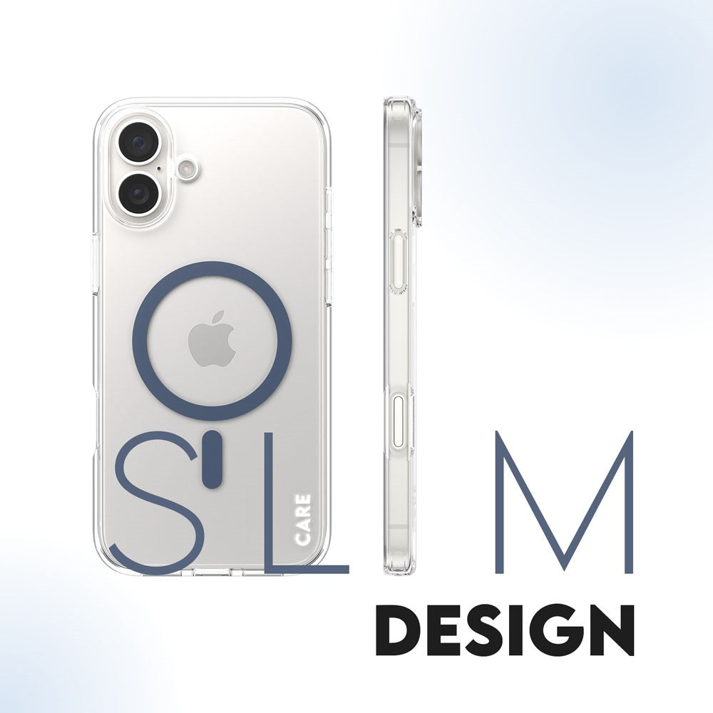 CARE by PanzerGlass iPhone 16 Plus FLAGSHIP Urban Combat Case - MagSafe Compatible - Transparent / Coronet Blue