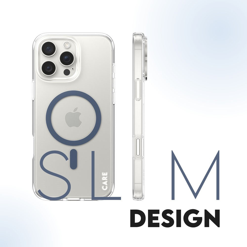 CARE by PanzerGlass iPhone 16 Pro Max FLAGSHIP Urban Combat Case - MagSafe Compatible - Transparent / Coronet Blue