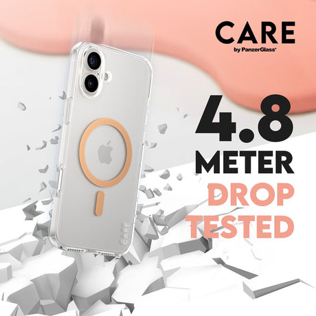 CARE by PanzerGlass iPhone 16 Plus FLAGSHIP Urban Combat Case - MagSafe Compatible - Transparent / Peach Fuzz