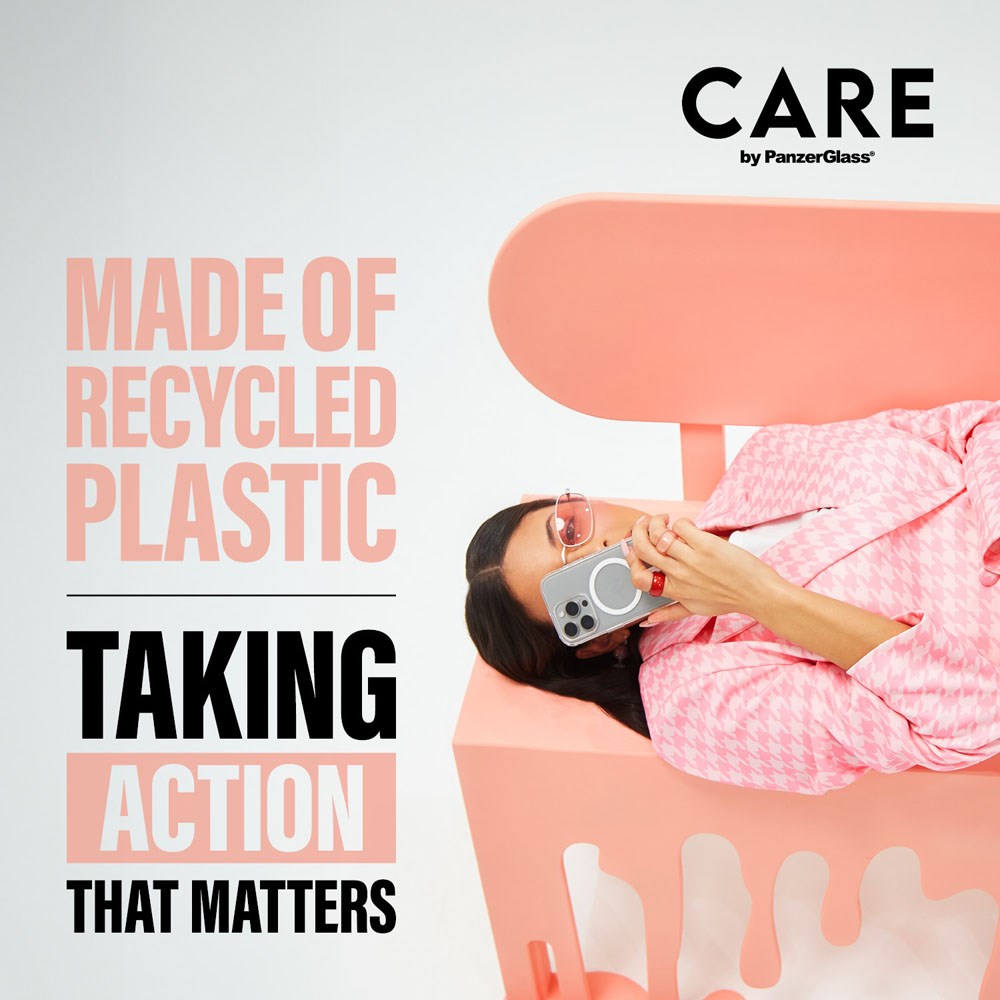 CARE by PanzerGlass iPhone 16 Plus FLAGSHIP Urban Combat Case - MagSafe Compatible - Transparent / Peach Fuzz