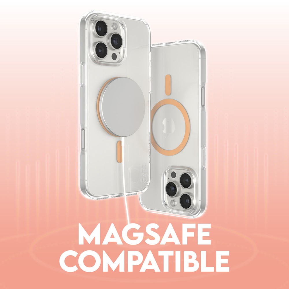 CARE by PanzerGlass iPhone 16 Pro Max FLAGSHIP Urban Combat Case - MagSafe Compatible - Transparent / Peach Fuzz