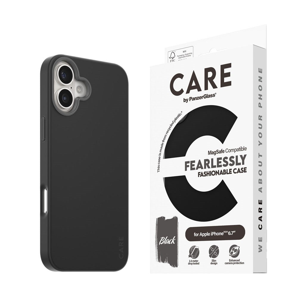 CARE by PanzerGlass iPhone 16 Plus FASHION Fearlessly Fashionable Case - MagSafe Kompatibel - Black