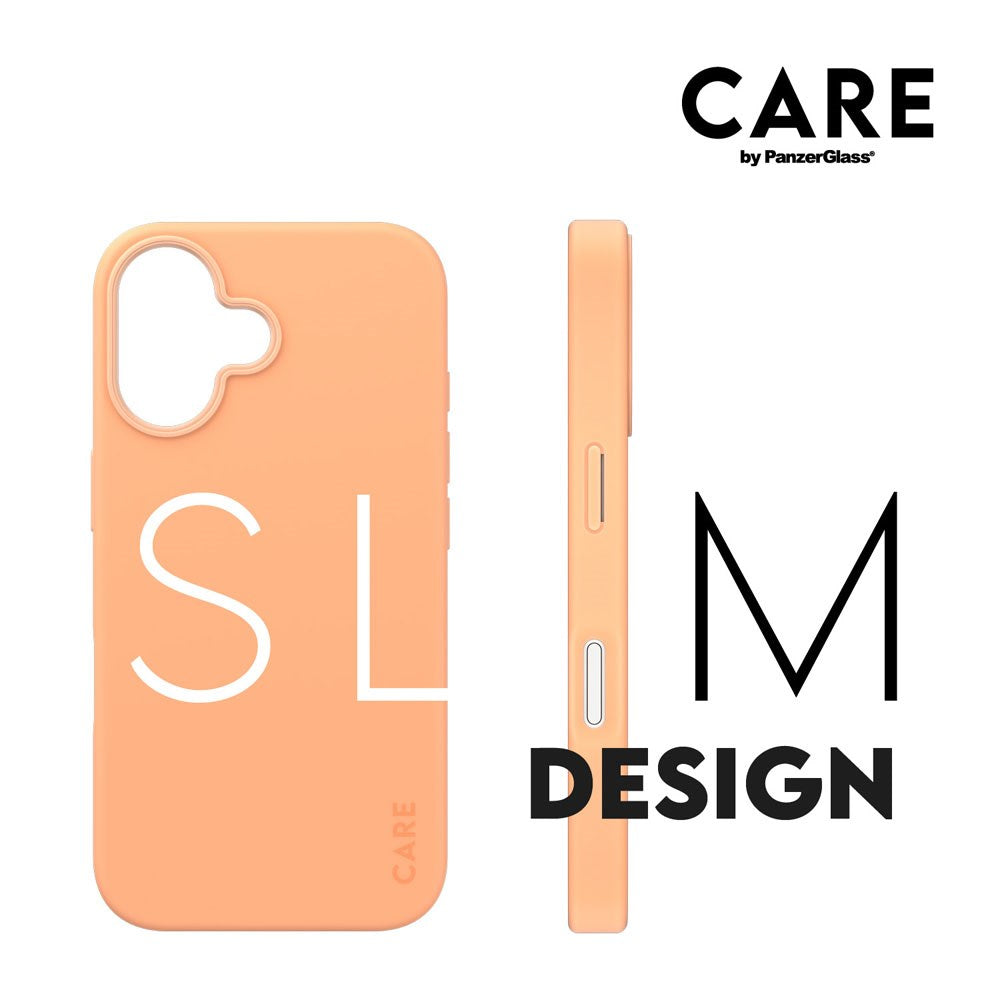 CARE by PanzerGlass iPhone 16 FASHION Fearlessly Fashionable Case - MagSafe Kompatibel - Peach Fuzz