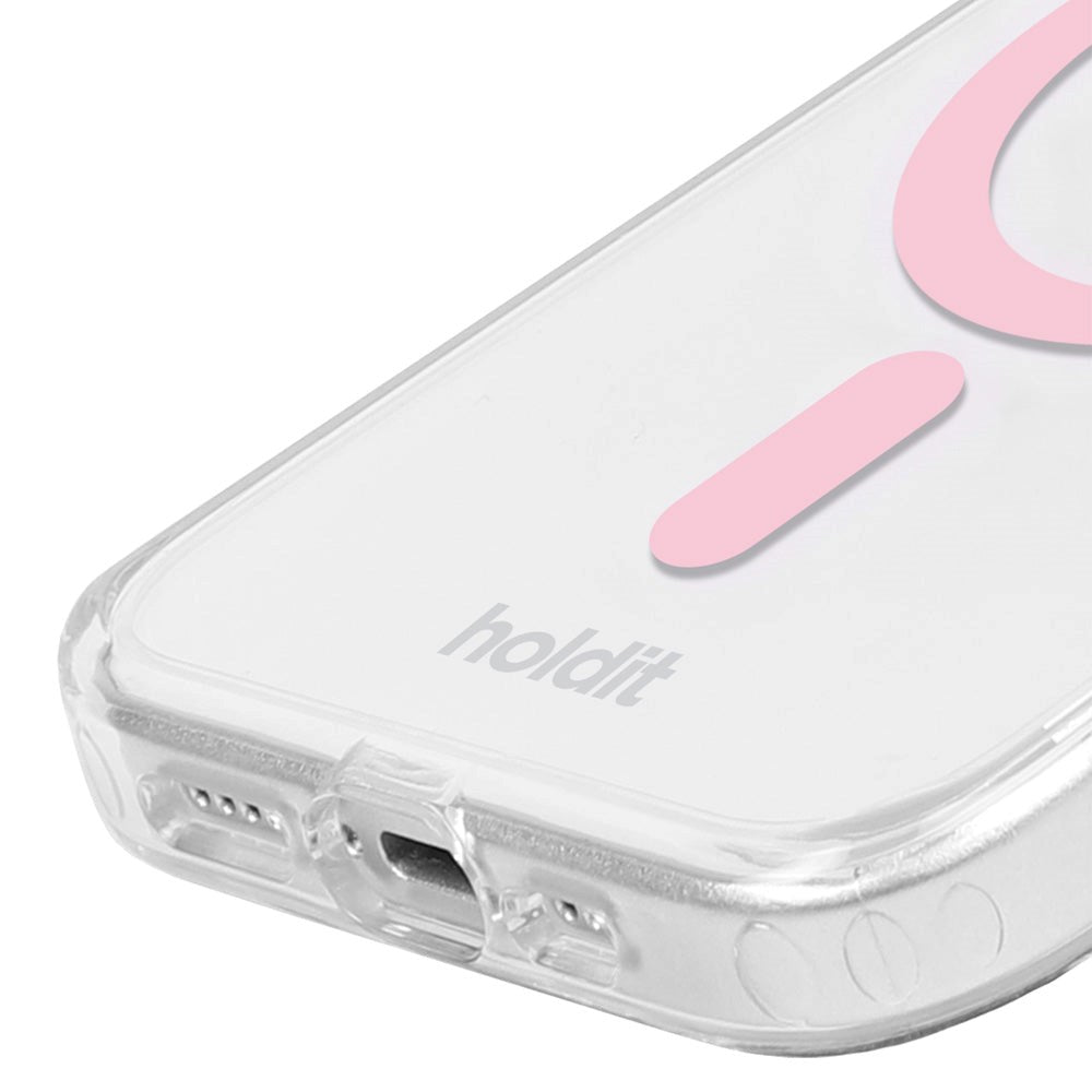 Holdit iPhone 15 Pro MagSafe Case - Transparent / Pink