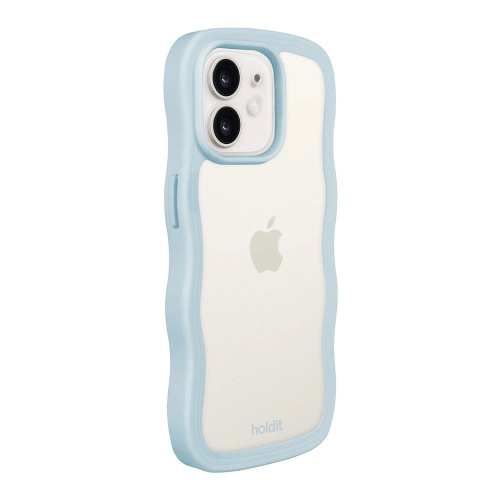 Holdit iPhone 12 / 12 Pro Wavy Case - Mineral Blue / Transparent