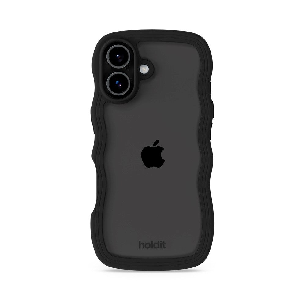 Holdit iPhone 17 Wavy Case - Black / Transparent