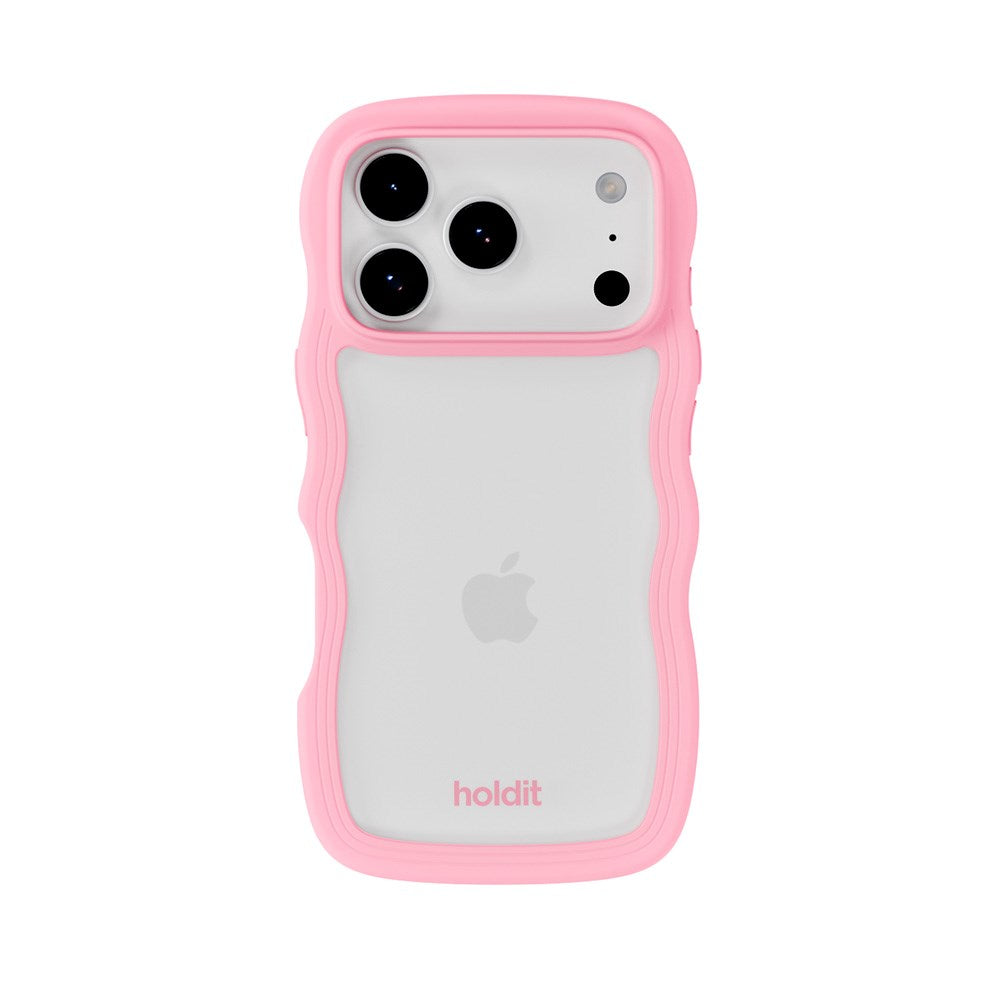 Holdit iPhone 17 Pro Max Wavy Case - Pink / Transparent