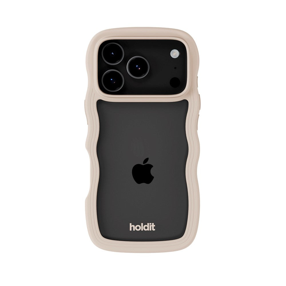 Holdit iPhone 17 Pro Max Wavy Case - Light Beige / Transparent