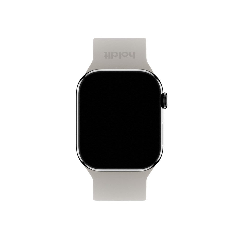 Apple Watch (38/40/SE/41/42mm) Holdit Silicone Watch Strap with Metal Buckle - Taupe