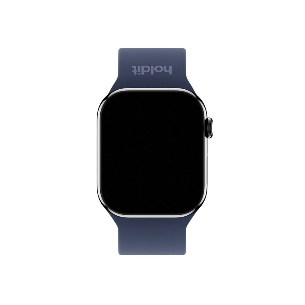 Apple Watch (42/44/SE/45/46/49mm) Holdit Silicone Watch Strap with Metal Buckle - Navy Blue