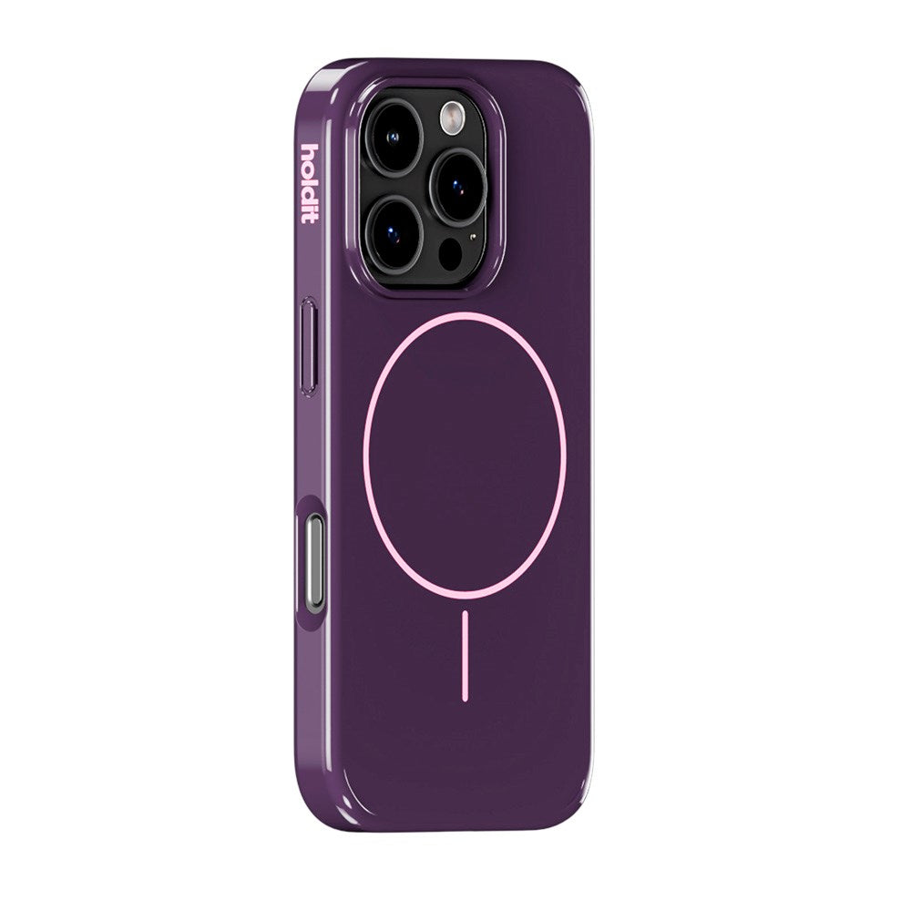 Holdit iPhone 16 Pro Mono Case - MagSafe Compatible - Deep Plum / Pink
