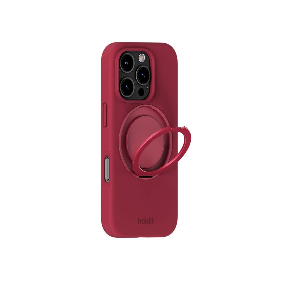 iPhone 16 Pro Holdit Silicone Stand Case - Red Velvet