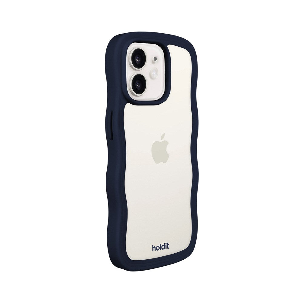 Holdit iPhone 12 / 12 Pro Wavy Case - Midnight Blue / Transparent