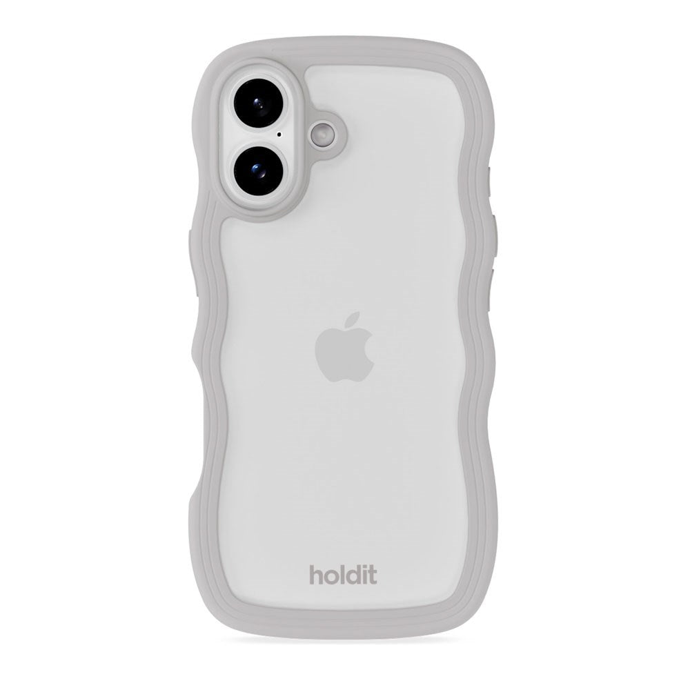 iPhone 17 Holdit Wavy Case - Wool Grey / Transparent